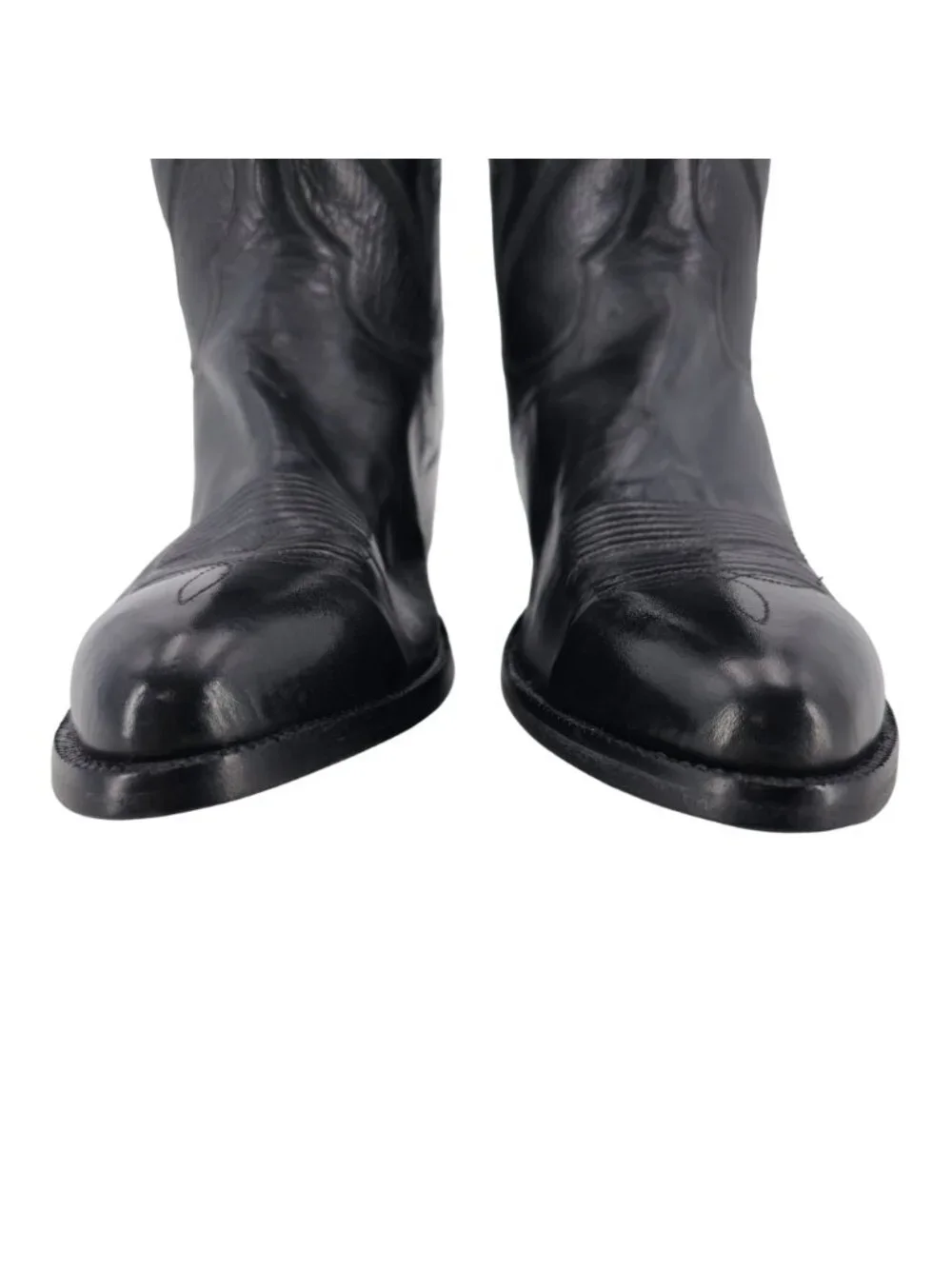 J.B. Hill Mens Size 10EE Wide Black Leather Cowboy Western Boots Handmade Texas - Picture 13 of 16